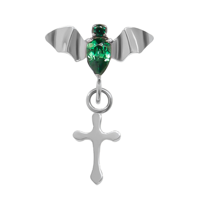 F136钛合金锆石蝙蝠十字架耳骨钉