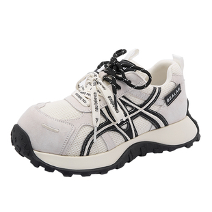 春季透气黑白熊猫运动老爹鞋女鞋2026新款爆款软底休闲德训阿甘鞋