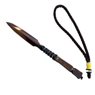 手工撬茶刀 大马士革百炼花纹钢茶针茶锥 黑茶饼普洱茶茶具配件