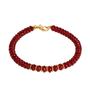 若华珠宝赤华 鸽血红宝石手链女18K金彩宝手串手绳手饰母亲节礼物