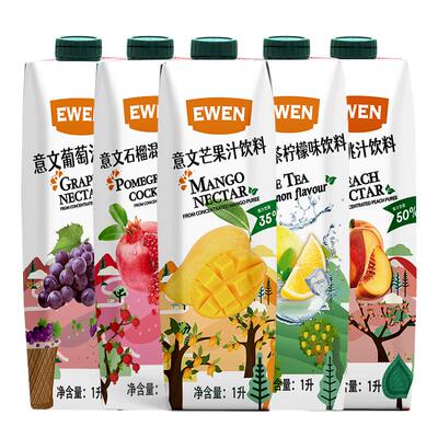意文1l*12整箱进口果汁饮料