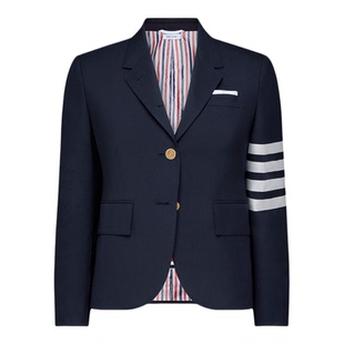 [6期免息]THOM BROWNE 女士单排两粒扣羊毛西服外套