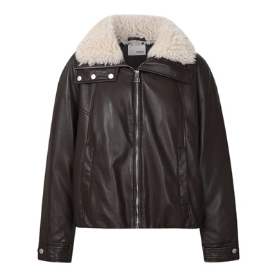 GCRUES复古美拉德毛领羽绒服女pu