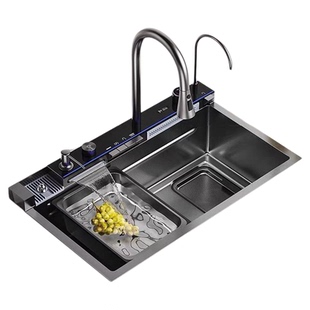 JOMOW新款水槽纳米不锈钢厨房洗菜盆龙鱼加厚大单槽洗菜洗碗盆池