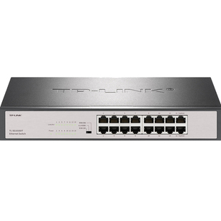TP-LINK普联TL-SG1016DT 16口千兆交换机钢壳1000M汇聚接入层端口隔离安防监控网络克隆无盘启动机架式带挂耳