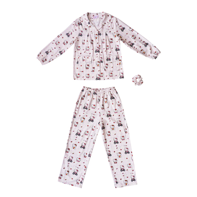 nini自制骑自行车KT印花睡衣套装宽松休闲可爱甜美家居服