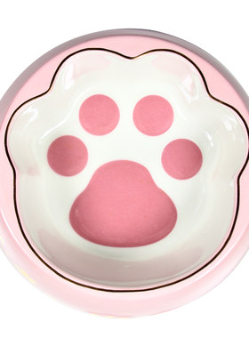 陶瓷宠物猫碗狗碗宠物粉色猫粮
