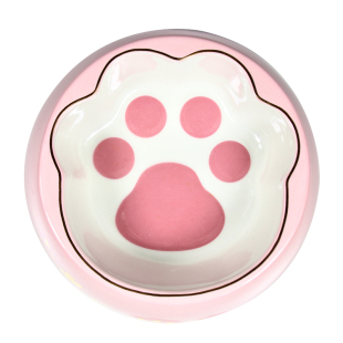 星巴克猫碗陶瓷宠物碗猫狗水碗防打翻樱花猫爪碗保护颈椎高脚