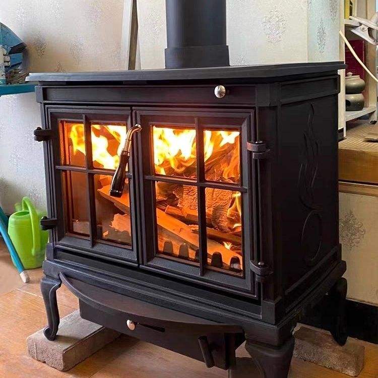 定制室内复古铸铁燃木真火壁炉欧式家用别墅民宿速热取暖炉新跨境