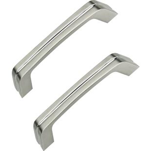 域堡 衣柜门拉手现代简约镀铬亮光银色抽屉双孔橱柜实心长把手