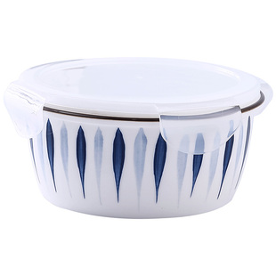 陶瓷带盖保鲜碗可微波炉上班族饭碗学生泡面碗蒸蛋碗密封防漏汤碗