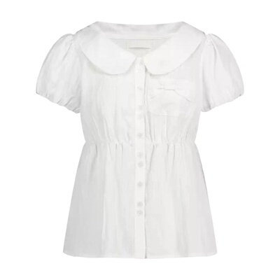 ILLIGO FORMING RIBBON 毛绒 Puff Blouse WHITE韩国官网直邮进口