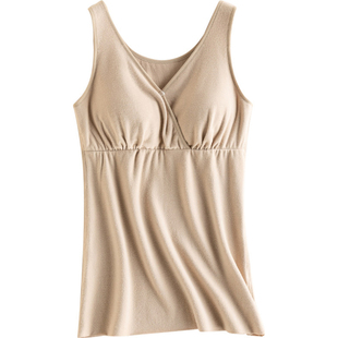 哺乳背心吊带孕妇保暖背心式产后内搭秋冬款德绒喂奶专用免穿文胸