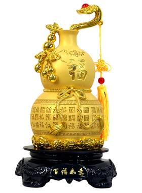 沙金百福如意葫芦摆件乔迁礼品