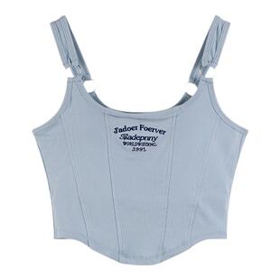 明星同款辣妹吊带背心内搭女夏外穿设计感纯欲短款上衣带胸垫一体