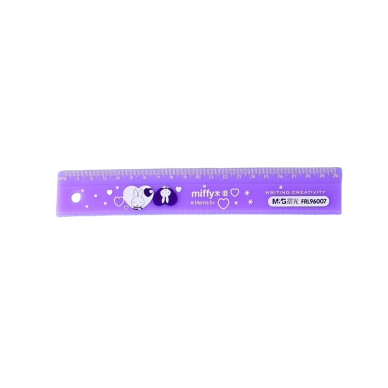 晨光文具彩色米菲波浪尺直尺可爱卡通15cm20cm小学生儿童通用折叠尺米菲漫画波浪直线尺创意书签尺子刻度尺
