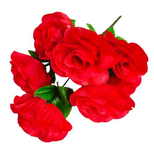 单支假花仿真花束玫瑰干花绢布塑料花小把束婚庆室内装饰插花摆件