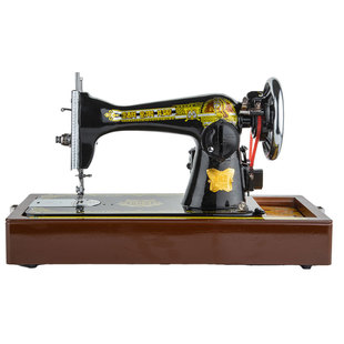 上海蝴蝶牌缝纫机家用老式脚踏迷你小型衣脚踩手动台式锁边缝纫机