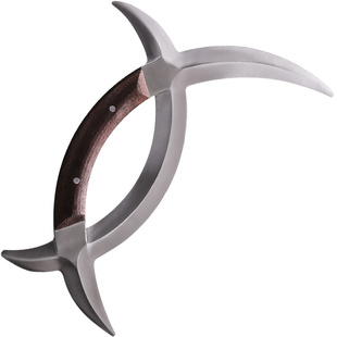 鸡翅木不锈钢双钺八卦子午鸳鸯钺武术训练摆设兵器送包教程未开刃