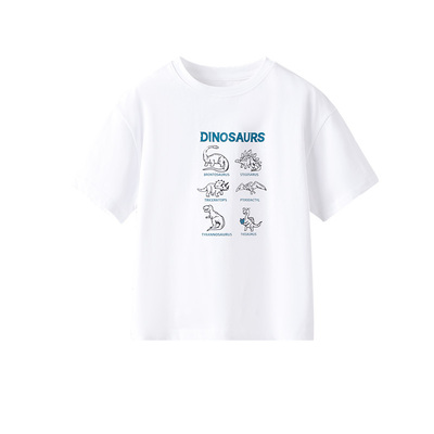 儿童纯棉a类100%全棉印花短袖t恤