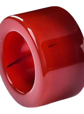 天然玛瑙玉石指环复古风尾戒