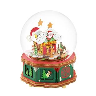 rolife若来圣诞小镇音乐盒diy手工八音盒童趣拼装积木生日礼物