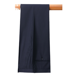 建设银行工作服秋季男士双蓝条纹西裤建行行服西装长裤子制服