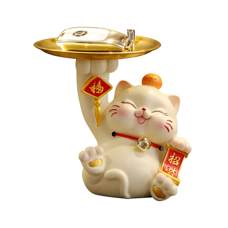 招财猫钥匙收纳玄关摆件乔迁新居装饰摆件