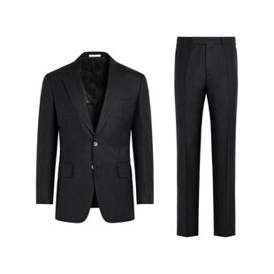 SUITSUPPLY秋季西服黑色羊毛混纺男士西装套装