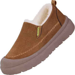 老北京棉鞋男2025新款冬季加绒加厚保暖一脚蹬男鞋时尚休闲爸爸鞋