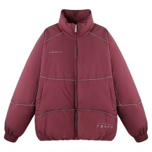 BJHG不计后果新年款红色羽绒服男冬季美式运动风90绒加厚面包服女