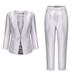 YAR样儿原创春夏修身显瘦丝毛女装套装短外套西裤会议主持活动