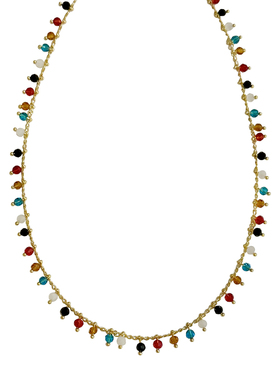 nicedream原创七彩水晶串珠项链