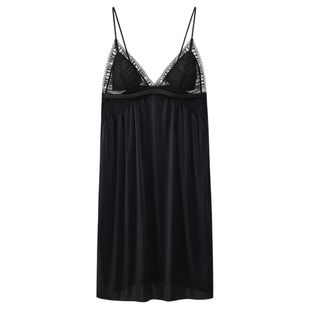 【羽毛吊带】伊维斯性感吊带睡衣氛围感蕾丝纯欲睡裙带胸垫家居服