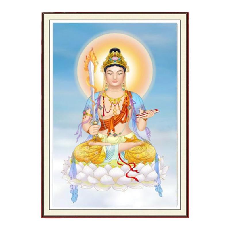 大智文殊菩萨十字绣钻石画佛像