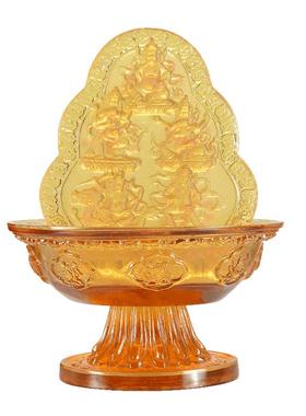 闯隆黄财神像水供财神藏式供水碗