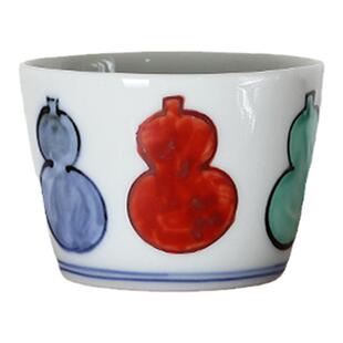 日本进口藏珍窑猪口杯作家手绘五福葫芦五彩咖啡杯日式茶杯主人杯