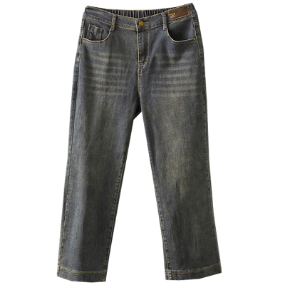 秋季大码200斤小个子复古牛仔裤