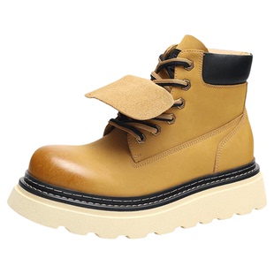 马克华菲马丁靴厚底女鞋2026冬季新款大黄靴登山鞋短靴女款时装靴