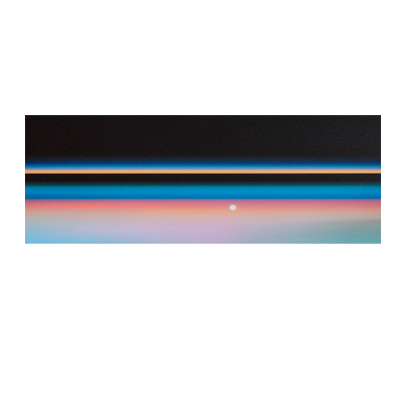 多巴胺渐变日出客厅横幅现代简约装饰画无框画挂画高级感抽象壁画