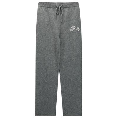 Ed Hardy埃德哈迪冬季新款手绣手缝米珠抽绳直筒女士针织长裤