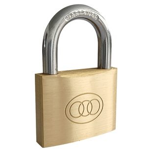 三环欧型砂光黄铜挂锁薄版铜质车门库房门直开全铜锁头263OS-系列