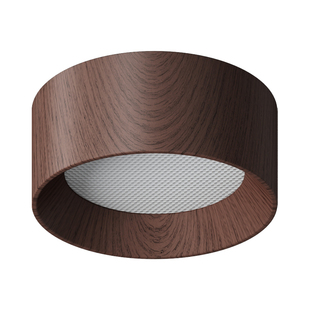 超薄明装筒灯圆形led小吸顶灯过道灯木纹客厅中古风胡桃木无主灯