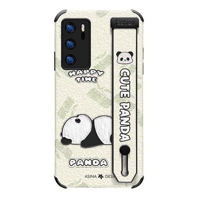 悠闲小熊猫适用华为pura80手机壳新款mate80pro全包荣耀magic3防摔70Pro高级仿皮mate60腕带支架50pro保护套