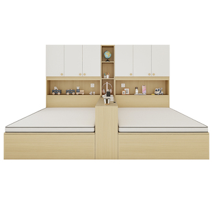 儿童双人床互不干扰姐弟床小户型一房变两房隔断床榻榻米双胞胎床