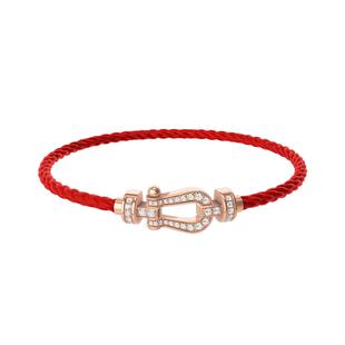 【自营】中古99新斐登FORCE 10手链18K玫瑰金镶钻手链编织链绳