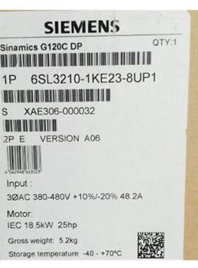 议价西门子G120C 标称功率18.5kW  380-480V6SL3210-1KE23-8UP1
