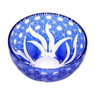 日式水晶玻璃碗日料小碗水果碗沙拉碗手工雕刻日本江户切子工艺品