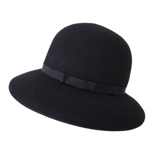 全羊毛法式大帽檐羊毛呢渔夫帽女士秋冬赫本风礼帽显脸小优雅毡帽