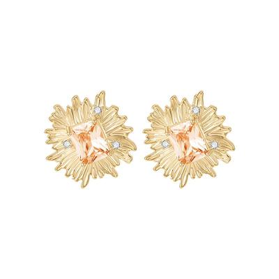 【自营】DAISYBEAUTY 港式复古高级感金属锆石耳钉S925银时尚耳饰